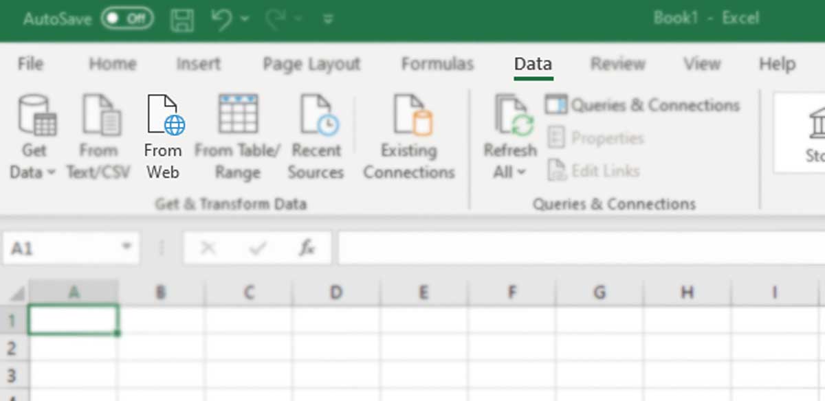 Step 1: Creating a web query in Excel